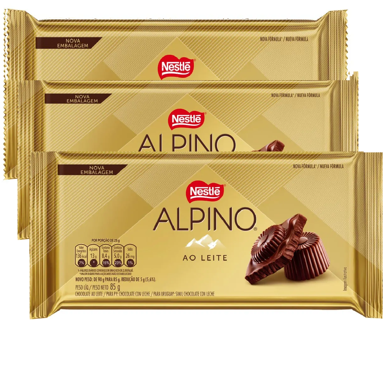 Nestlé Barras de Chocolate Alpino (3x85g)